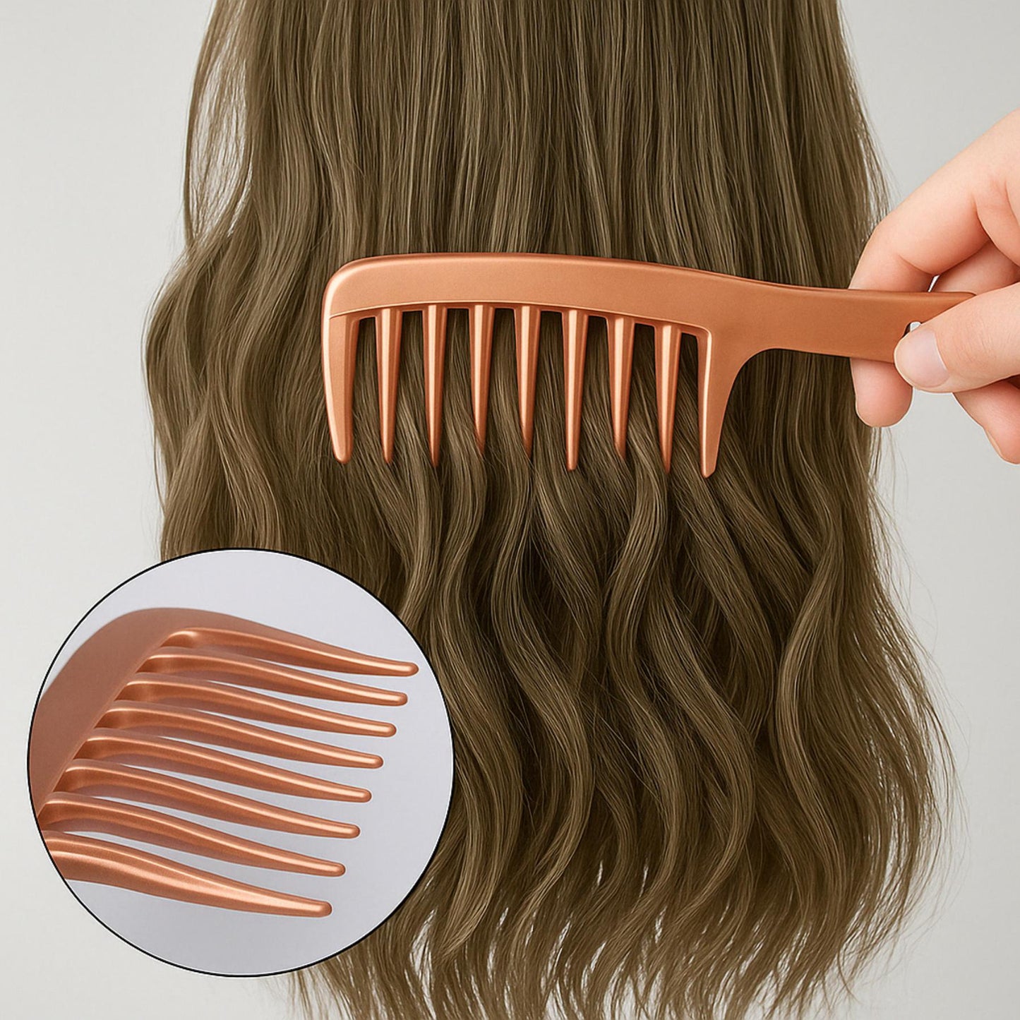 Wide-Tooth Satin Comb – Gentle &amp; Elegant Detangling