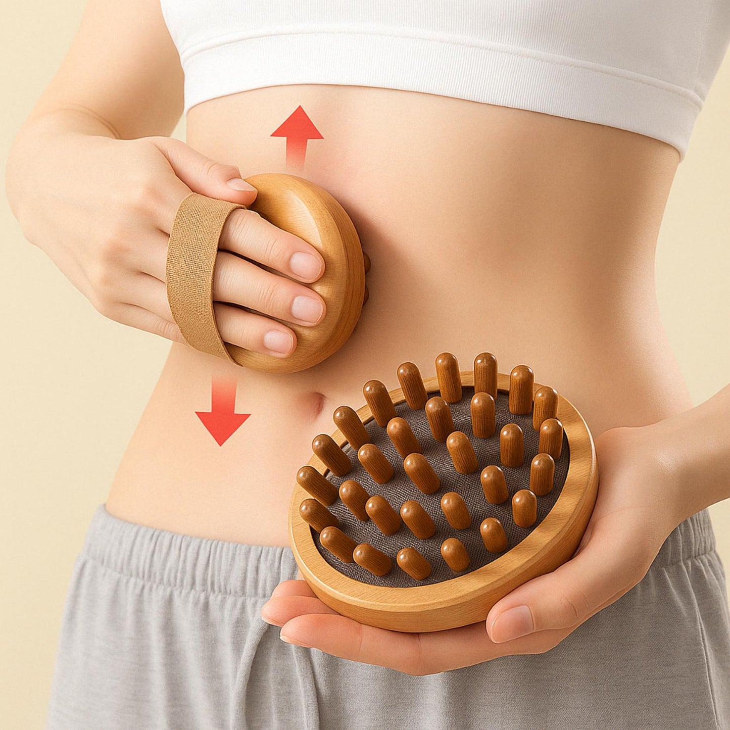 Anti-Cellulite Massage Brush – Natural Wood Body and Scalp Care